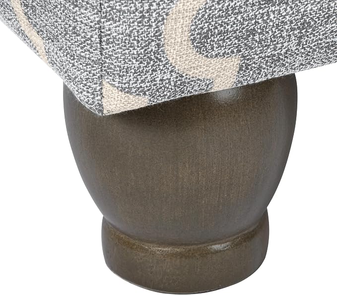 Spatial Order 22" Medium Rectangular Storage Ottoman - Gray Geometric
