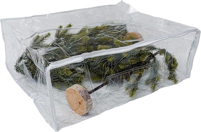 Set of 5 Clear Vinyl Zippered Storage Bags 22 x 18 x 7.5 Inch With Handle