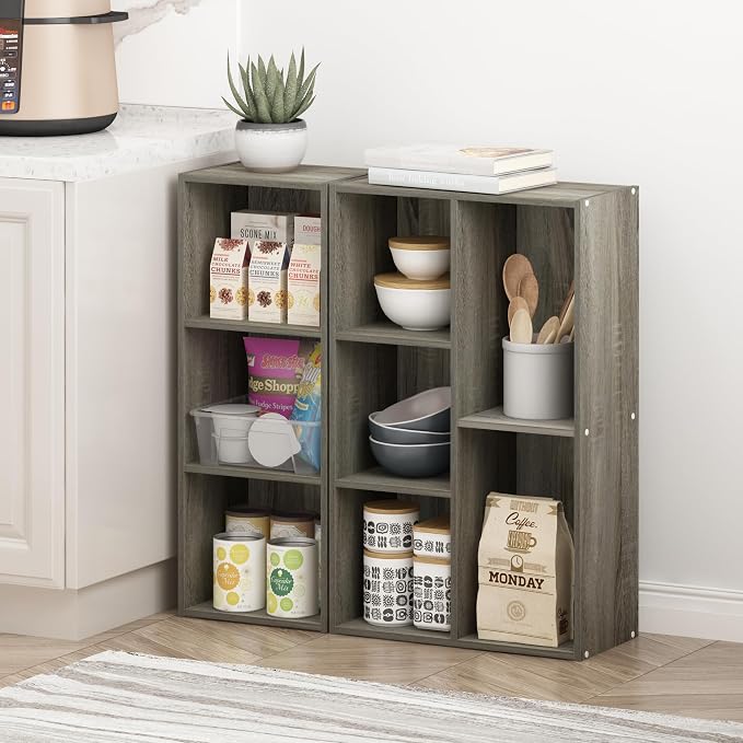 Furinno Pasir 3-Tier No Tool Assembly Open Shelf Bookcase, French Oak