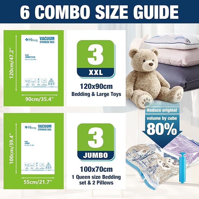Vacuum Storage Bags Jumbo and XXL, Extra Large Vacuum Seal Bags for Bedding Blankets Comforters Clothing (4J+4XXL)