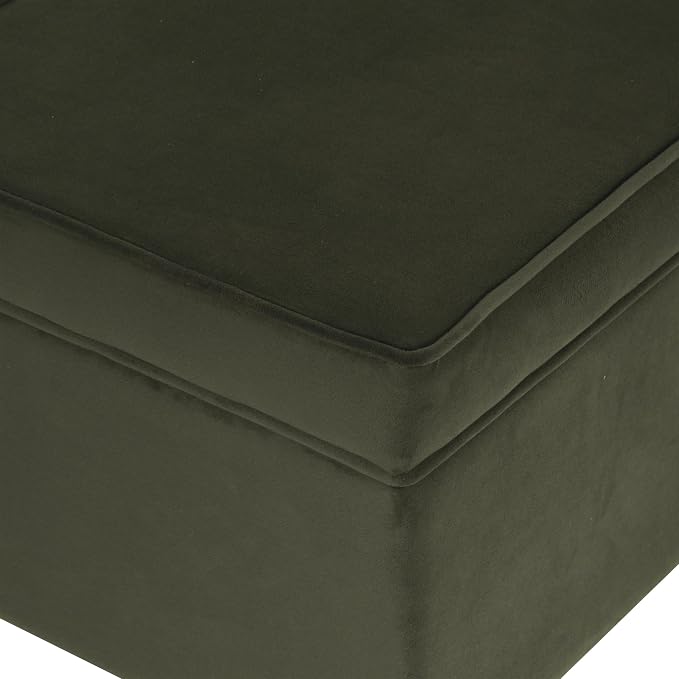 Spatial Order 24" Dinah Collection Storage Ottoman - Loden Green Velvet