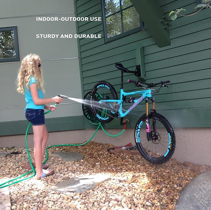 Feedback Sports Velo Wall Post Bike Storage Mount + Bike Wheel Storage | Fold-away post saves wall space while holding bikes or wheels; rubber-coated arms protect frame finishes