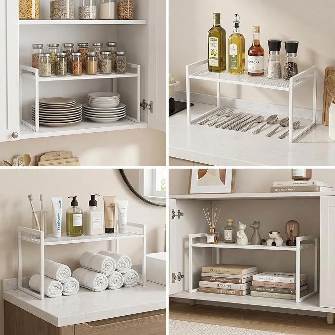 Cabinet Organizer 14.8''W 44 LBS Load Capacity Heavy Duty Kitchen Pantry Shelf Counter Countertop Storage Rack