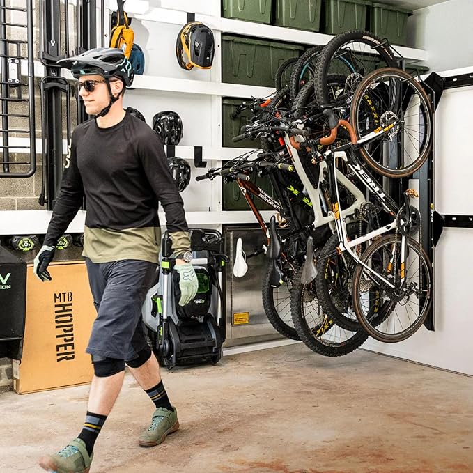 Saris Bike Trac Industrial Strength Vertical Bike Rack, Space Saving Bike Storage, Wheel Track, Full Length Tray, Perfect for Garage, Bike Hanger