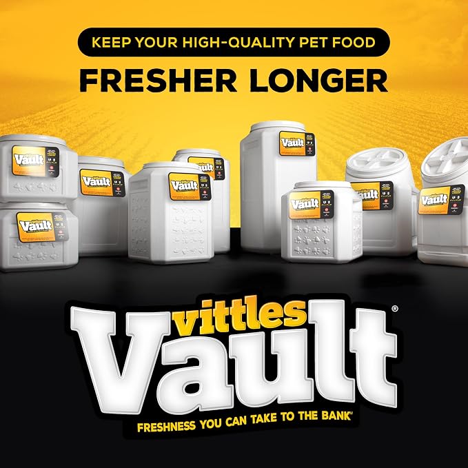 Gamma2 Vittles Vault Stackable Dog Food Storage Container with Sealing Lid, Up to 60 lbs Dry Pet Food Storage Container, USA-Made - [14.5" L x 19" H] | Made in USA, sealing lid keeps dry meals fresh and pests out, 14.5 x 19 inches, durable pantry bin, ...
