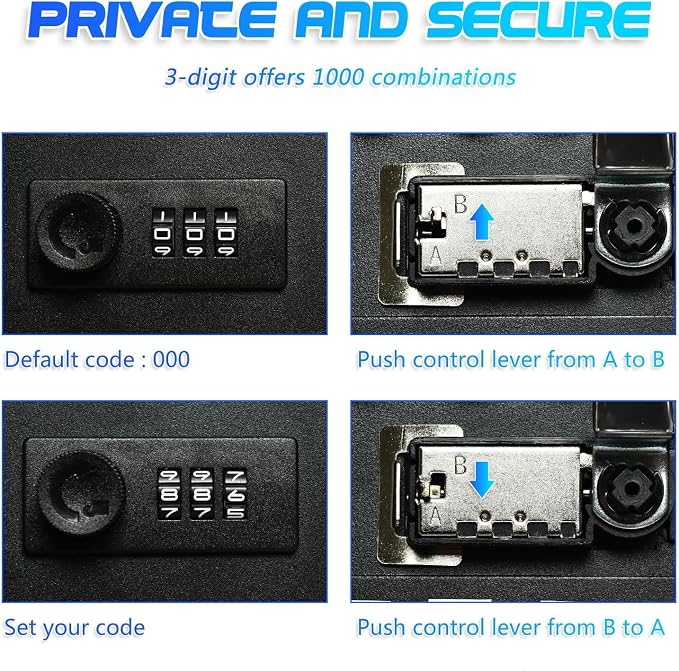 28 Key Cabinet Wall Mount, Steel Key Box Wall Mount with Code, Combination Lock Box with Code, Featuring Hooks and Tags