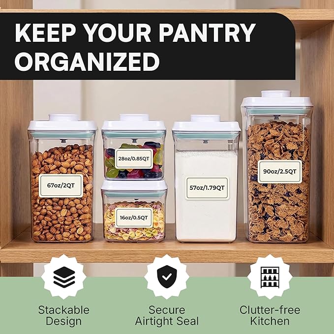Bop Top Airtight Food Storage Containers | Pop-Top Lid | 13.5 Cups / 108 Oz | kitchen canister set, for flour, sugar, snacks, pasta, baking