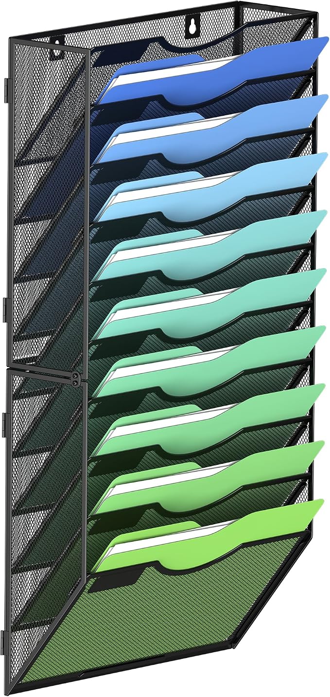 Kuntine.B Wall File Organizer Office Hanging Magazine Holder Wall File Organizer for Office Home