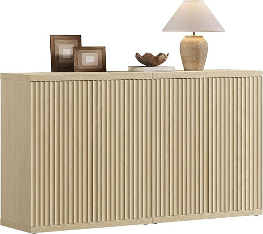 SICOTAS Buffet Cabinet with Storage Sideboard Cabinet with Doors & Shelves | Accent Sideboard Modern Credenza Fluted Storage Cabinet Mid Century Media Console for Living Room Kitchen Dining Hallway