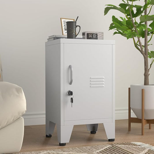 PAOFIN 24.4" H Metal Locker Storage Cabinet with 1 Doors, Pantry with Shelves, Storage Cabinet with Adjustable Leveling Foot for Kitchen, Employees, Office, Kids Locker