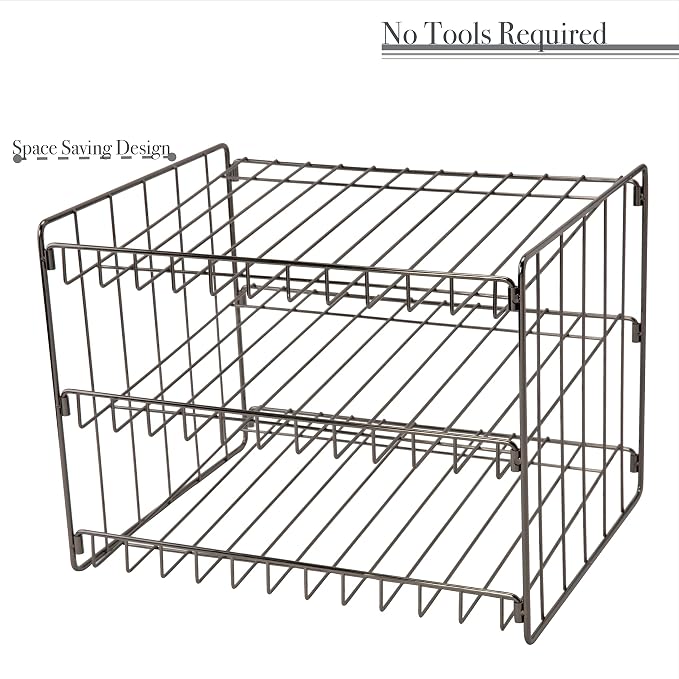 Kitchen Details 3 Tier Can Organizer | Canned Food Storage Rack | Kitchen Cabinet and Pantry Organization | Holds 36 Cans | Space Saving | Onyx