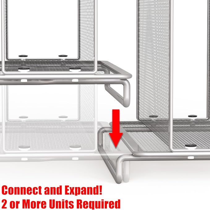 Simple Houseware 5 Section Upright File Sorter Organizer, Silver - 2 Pack