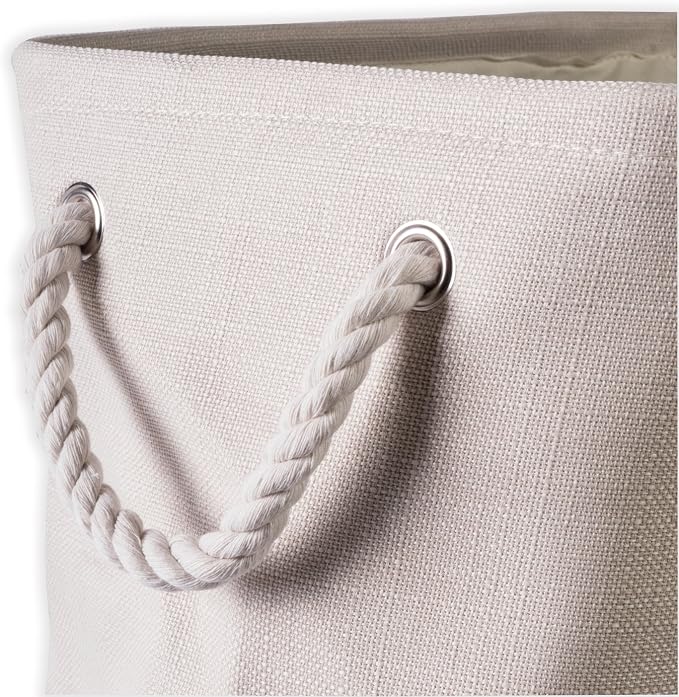 DII Collapsible Polyester Storage Bin, Variegated, Cream, Large