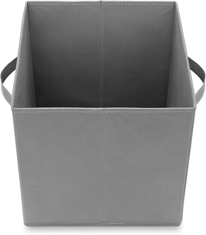 Casafield Set of 6 Collapsible Fabric Cube Storage Bins, Gray - 11" Foldable Cloth Baskets for Shelves, Cubby Organizers & More