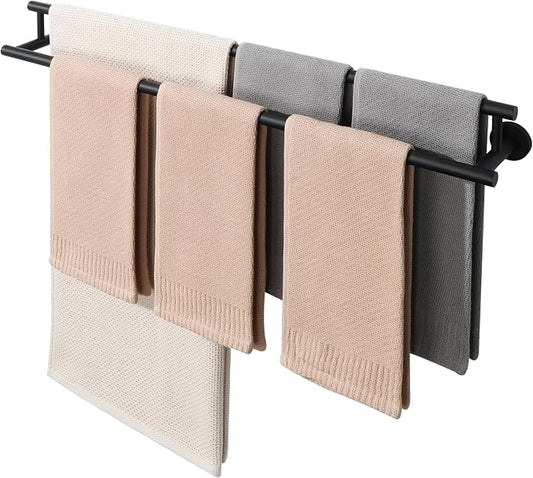 Alise Double Towel Bar Black,32 Inch Towel Racks for Bathroom Wall Mounted | Bathroom Towel Rack SUS304 Stainless Steel Bathroom Towel Holder Quick Drying Hand Towel Holder Towel Bar for Walls
