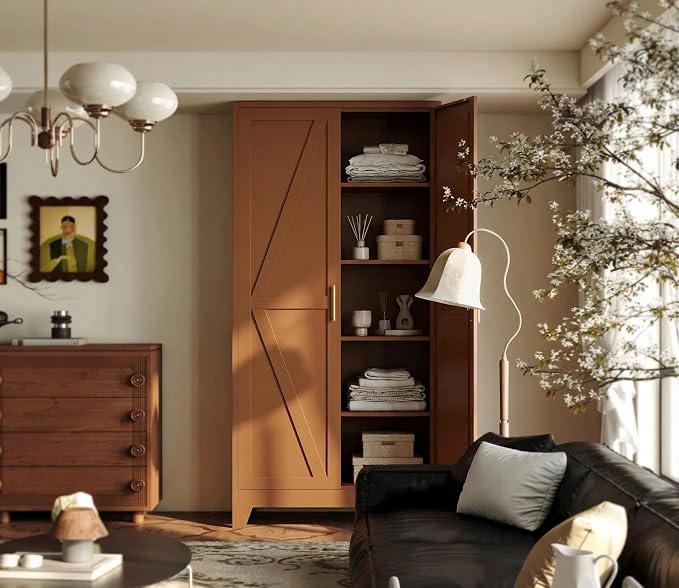 71" H Metal Storage Cabinet,Food Pantry Cabinets with Doors,Tall Cabinet,Kitchen Pantry Storage Cabinets