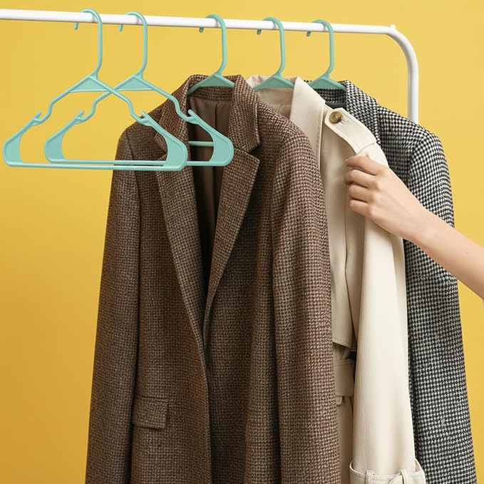 Utopia Home Plastic Hangers 50 Pack – Space Saving Clothes Hanger Aqua | Durable & strong | Closet organizer & storage | Ideal for apartments, dorms & stocking stuffers