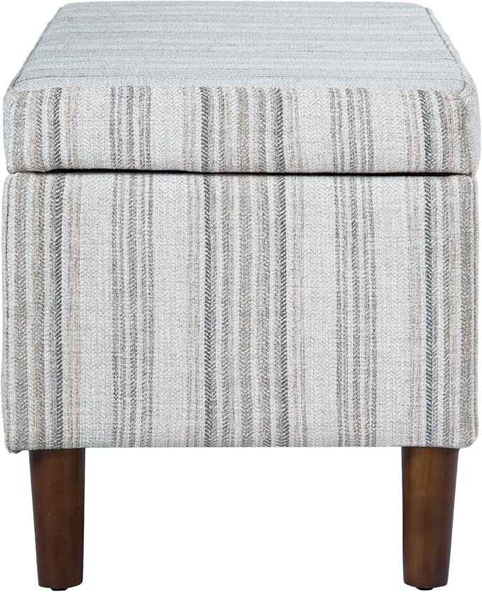 HomePop Malmo 36" Storage Bench - Gray Striped Pattern