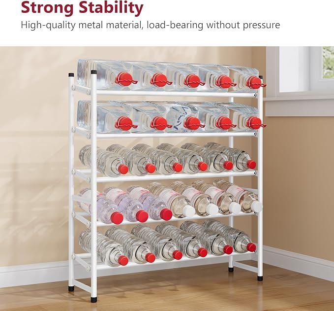 Expandable Shoe Rack for Closet 5 Tier, 28“-41“Stackable, White | Adjustable Shoe Organizer Closet Shoe Rack Floor, Metal Shoe Shelf Storage for Entryway, Closet, Garage, Front Door Entrance