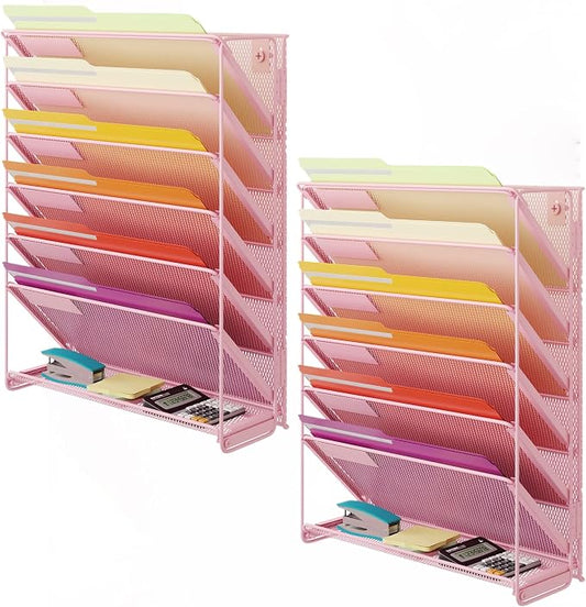 Kuntine.B Wall File Organizer Office Hanging Magazine Holder Wall File Organizer for Office Home