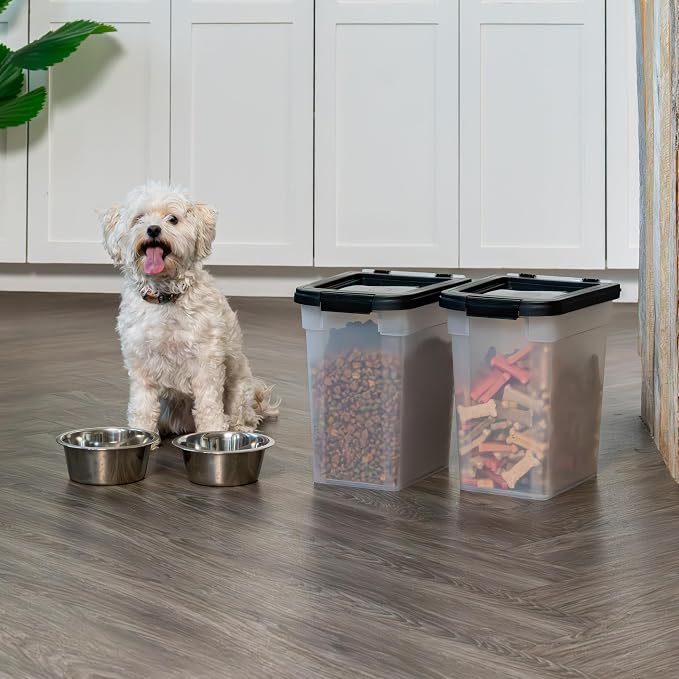 IRIS USA Dog Food Storage Container, 2-Pack, Up to 10 lbs, Black
