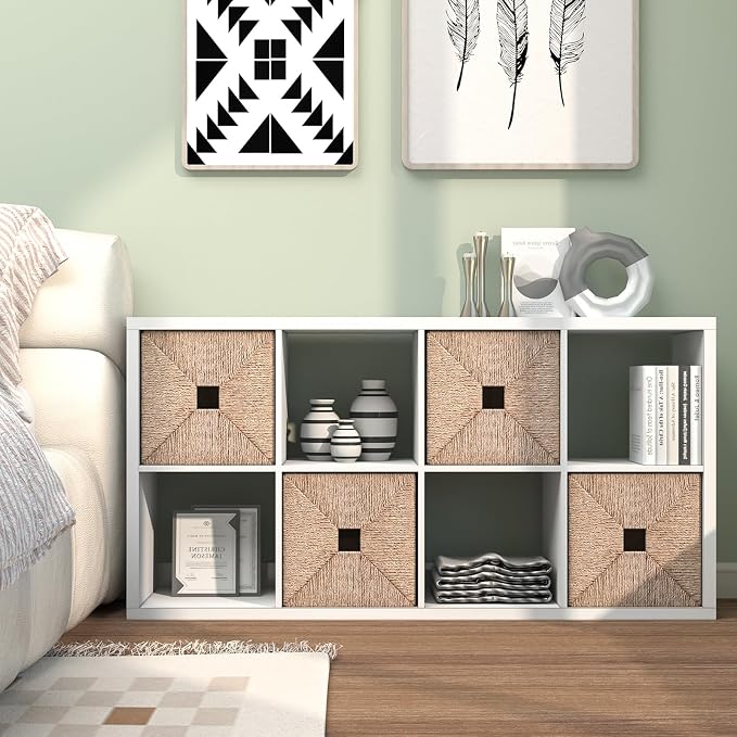 8 Cube Storage Organizer Shelf, White, 11 inch | 2026 Wooden Thick Frame, Anti-Tipping Kits, Reversible Open Back Bookcase, Horizontal and Vertical Dual-use