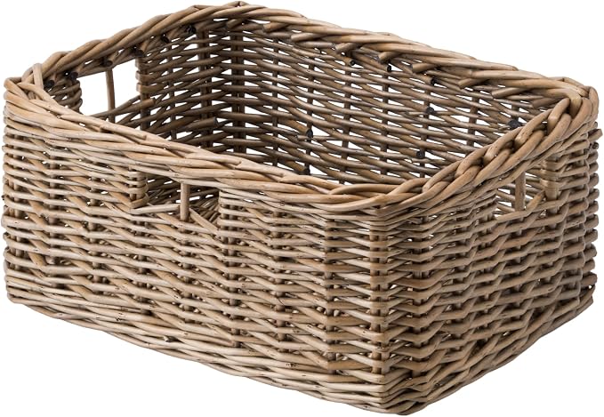 StorageWorks Pantry Baskets, Willow Storage Baskets for Organizing, Shelves, Pantry Organizers and Storage, Light Brown, 15" L x 11" W x 6 ¾"H
