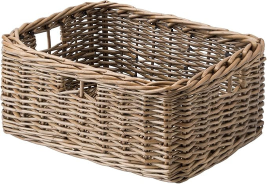 StorageWorks Pantry Baskets, Willow Storage Baskets for Organizing, Shelves, Pantry Organizers and Storage, Light Brown, 15" L x 11" W x 6 ¾"H