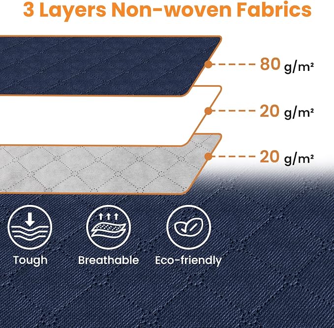 Fab totes 24 Gallons Clothes Storage,Foldable Thick Fabric Blanket Storage Bags,Containers for Organizing Bedroom, Closet, Clothing, Comforter,Organization with Handle (6 Pack,Blue)