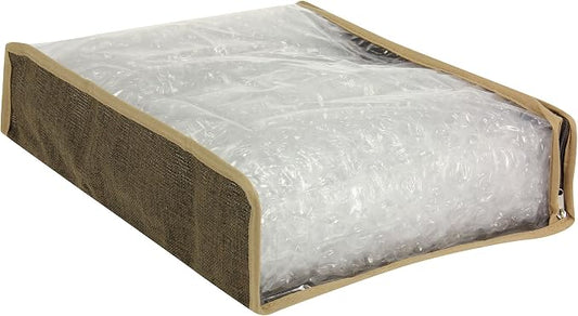 Household Essentials 66612 Sweater Storage Bags | Set of 2 | Coffee Linen,Brown/Clear