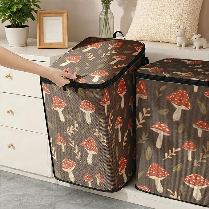 2pcs blanket storage bag for under bed,closet organizers 95L | clothing sweater sheet bedding comforter duvet quilt pillow toy storage bags with lids,dorm room essentials for containers