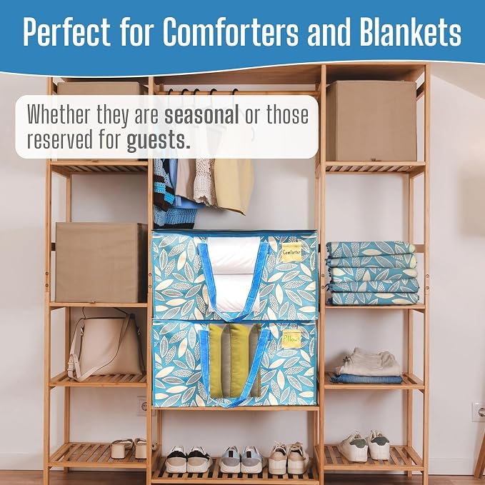 VENO Moving Bags, Wide Open Top, Clear Window, Spring Breeze, 4 Pack | Moving boxes Alternative, Heavy Duty, Storage Bags, Clothes and Comforter Storage, Packing Supplies, College Dorm Essentials