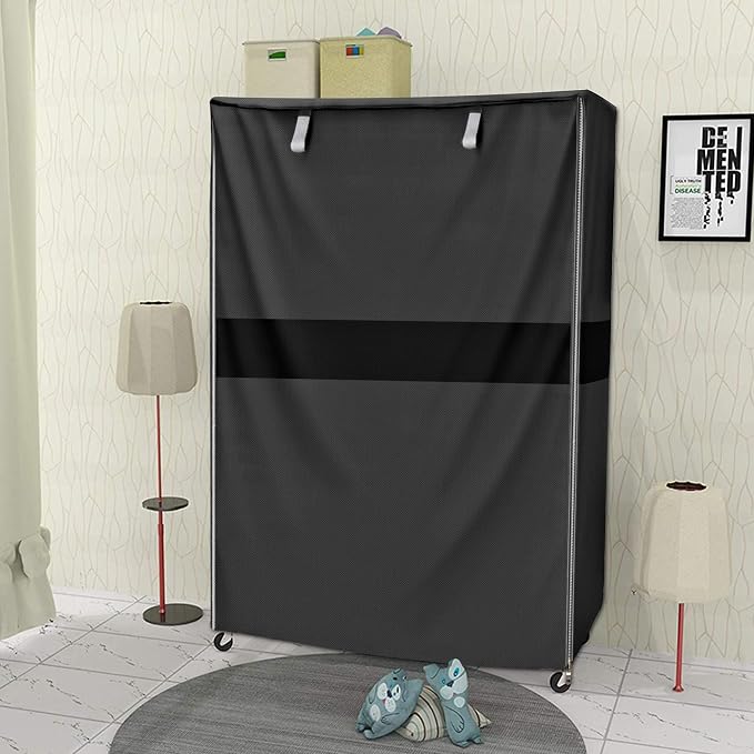 Wire Shelf Cover 36" W x 18" D x 54" H, 600D Zippered Storage Rack Cover | Turn open wire shelving into clean enclosed storage with a durable 600D cover and front zipper for easy daily access