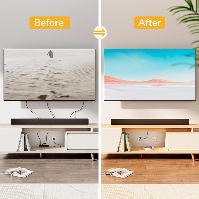 Mount-It! In-Wall TV Cable Management Kit with Power – Triple Outlet, Male Wall Plug and 5ft External & 9ft Behind the Wall Cords, Hand Saw – Easy, Safe Cable Management for TV and Home Theater Setups