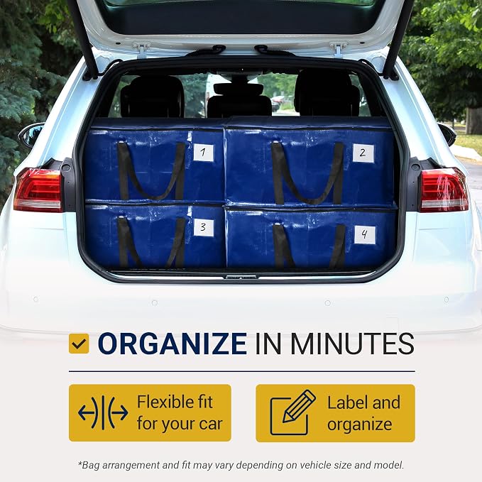Reli. Moving Bags Heavy Duty (8 Pack) Blue, Extra Large Totes for Storage | for Storage & Packing | Small Space & Dorm Room Essentials | Packing Bags with Handles & Zippers | Alterative to Moving Boxes
