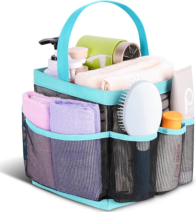 EUDELE Mesh Shower Caddy Portable for College Dorm Room Essentials, Shower Caddy Dorm with 9-Pocket Large Capacity for Beach, Swimming, Gym, Camping, Travel essentials