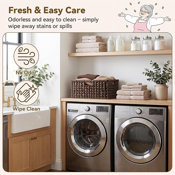 GRANNY SAYS Large Wicker Basket, Decorative Woven Basket for Storage, Waterproof Storage Basket Organizer, Wicker Storage Basket for Organizing, Brown Basket, 1-Pack