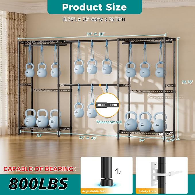 SINGAYE Heavy Duty Portable Closet Metal Clothes Racks Wardrobe with Shelf | Armoire Garment Rack Coat Rack with Adjustable Shelves Organizer and Storage for Hanging Freestanding Clothes Clothing Black