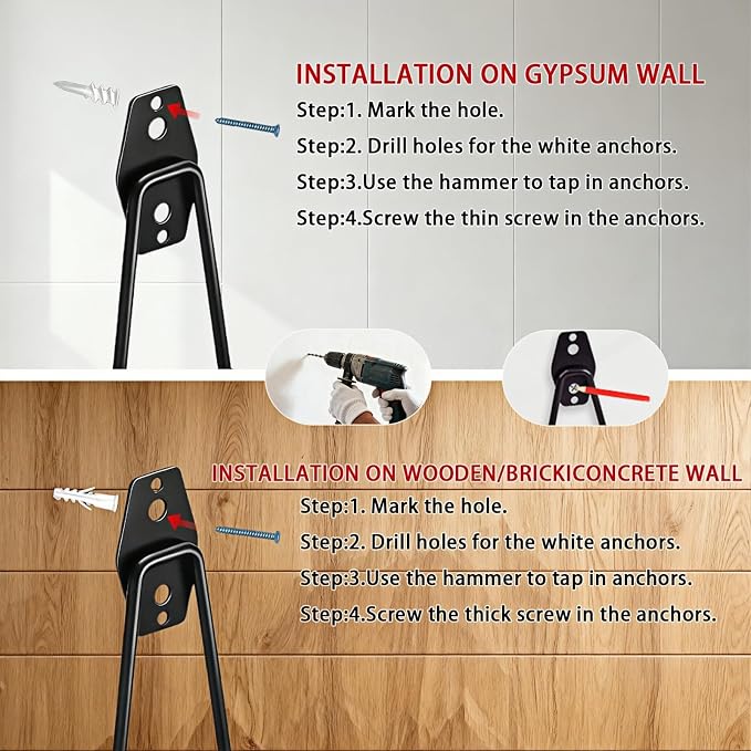 6 Pack Garage Hooks Heavy Duty with Anti-Slip Coating, Steel Utility Ladder Hooks for Hanging Garden Tools, Hoses, Ropes, Bikes and More (5.3in)
