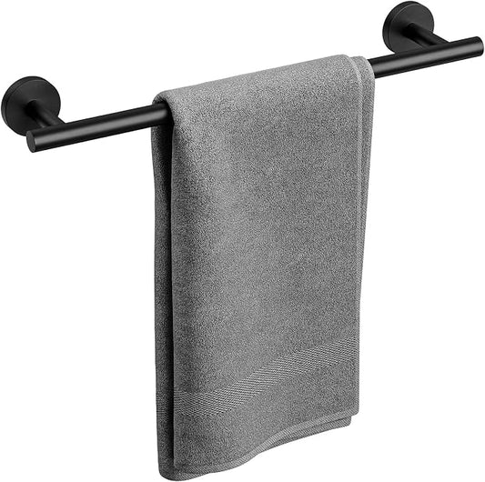 Matte Black Towel Bar, 18 Inch Bathroom Towel Rack | Towel Holder Wall Mounted, Thicken SUS304 Stainless Steel Towel Rod Modern Home Decor (Total Length 20-Inch)