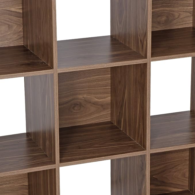 9-Cube Storage Organizer,Wooden Bookshelf Cube Storage,Freestanding Bookcase w/5 Removable Back Panels,Display Shelf Bedroom, Living Room, Home,Office,Study,Natural