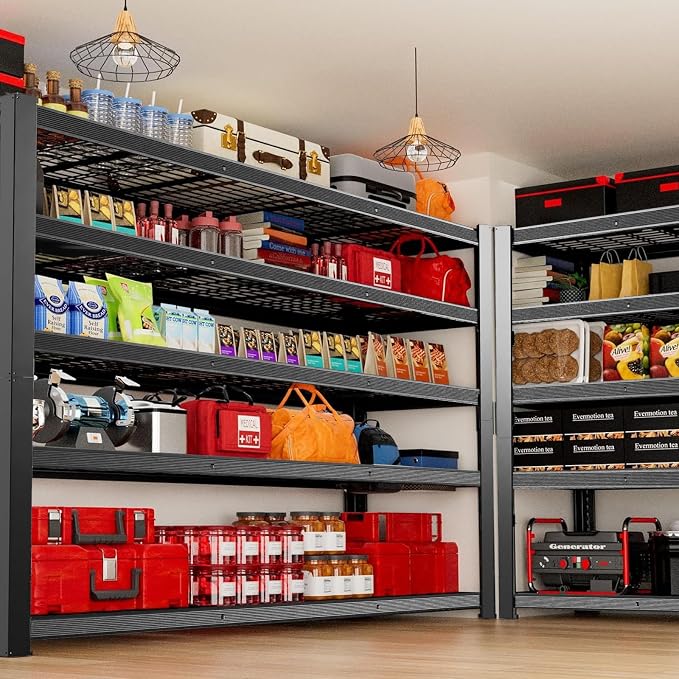 Heavy Duty Garage Shelving,5-Tier Storage Shelves(84" Hx24 Dx55 W),3050LBS Capacity Industrial Shelving Units and Storage,Adjustable Shelving Unit for Garage,Warehouse,Basement