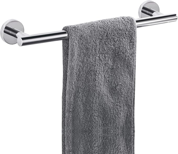 Nolimas Polished Chrome Bath Towel Bar Single Bars Towel Rack Rod Classic Wall Mounted Stainless Steel Bathroom Towel Bar Toilet Kitchen Towel Shelf Single Layer,16inch