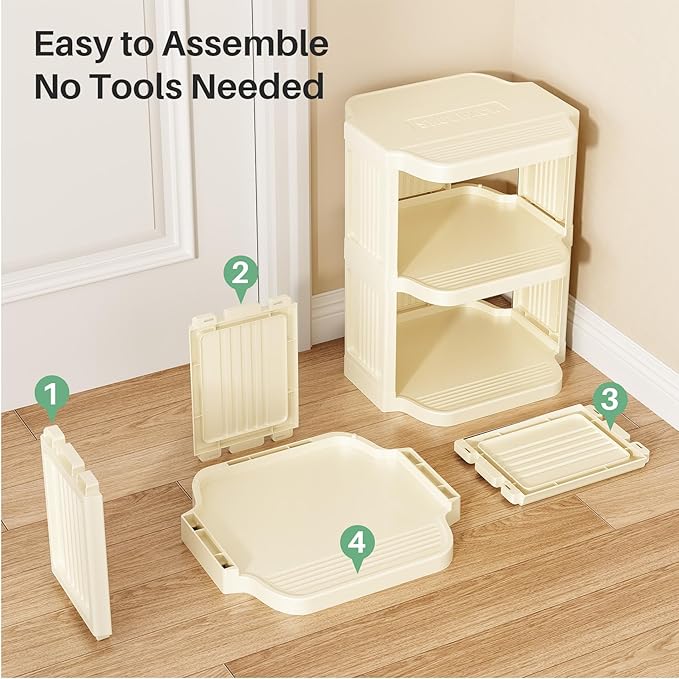 Kitstorack Vertical Shoe Rack: 5 Tiers Stackable Shoe Rack for Closet DIY Free Standing Shoe Organizer Small Shoe Shelf for Small Spaces and Narrow Spaces Plastic, White