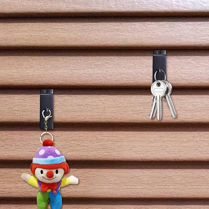 Metal Slatwall Utility Hooks, 10pcs Commercial Slatwall Picture Hook Notch Picture Display Hooks Hangers Painting Hook for Photo Frame Painting Arts Center Slat Panel (Black)