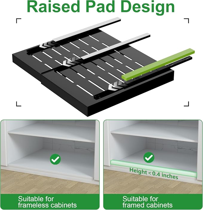 PAKETA 4 Pack Expandable Pull Out Cabinet Organizer,21" Deep | Pull Out Drawers for Cabinets with width from 15" to 26",Sliding Drawers for Cabinets with Upgrade 3 Slide Rails,hold 65 lbs