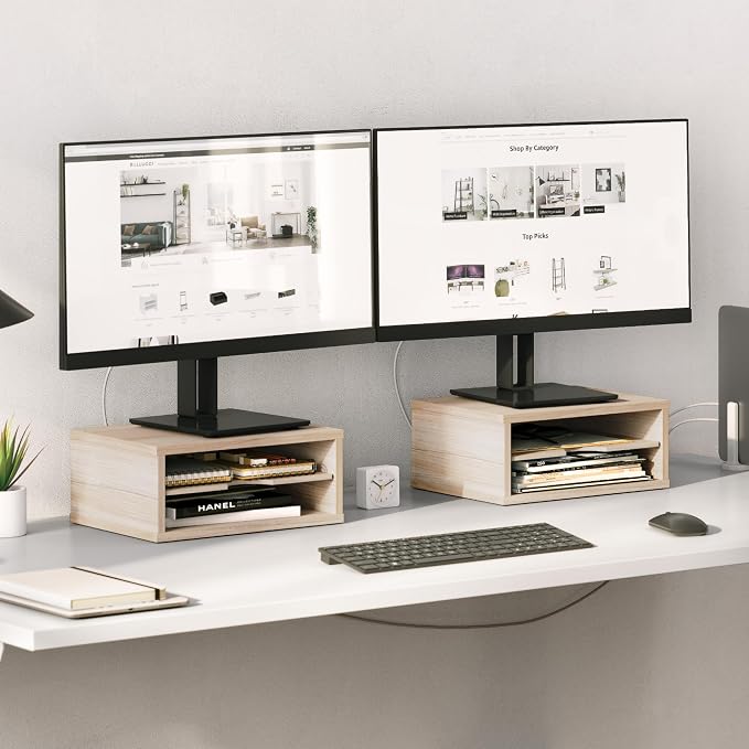 Ballucci 2-Tier Wooden Desk Organizer, Office Desk Organization, Mail Sorter, Paper Tray, File Folder Holder, Desktop Paper Organizer, Desk Organizers and Accessories, Natural Wood