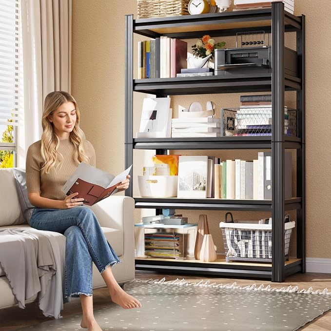 2-Pack 3-Tier Heavy Duty Garage Shelving Set for Home Storage & Organization, Adjustable Metal Utility Rack for Garage, Pantry, Kitchen, Closet & Household Essentials, 33.5"H x 35.4"W x 15.7"D