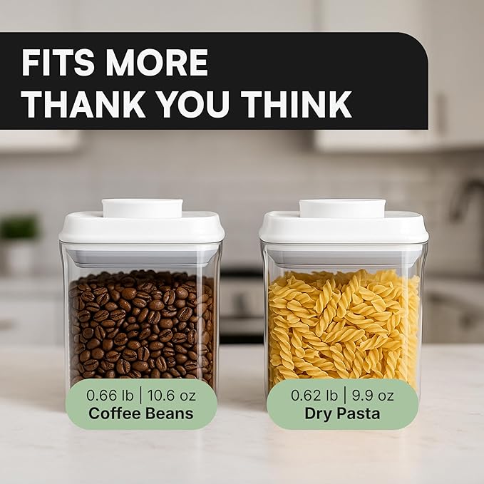 Bop Top Airtight Food Storage Containers | Pop-Top Lid | 3.5 Cups / 30 Oz | kitchen canister set, for flour, sugar, snacks, pasta, baking