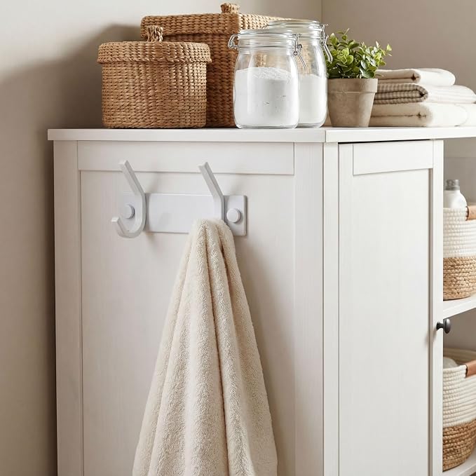 WEBI Coat Rack Wall Mount,Coat Hooks Wall Mounted,Wall Coat Hanger,Hook Rack,2 Hooks for Hanging Coats,Jackets,Clothes,White